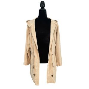 J.Jill tan linen zipper hood jacket
